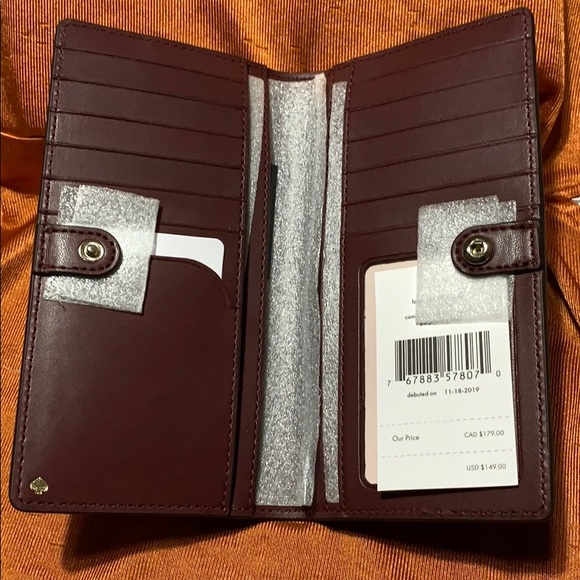 NWT 🔥 Kate spade large slimbifoldwalletCameronwildflower - Picture 11 of 12